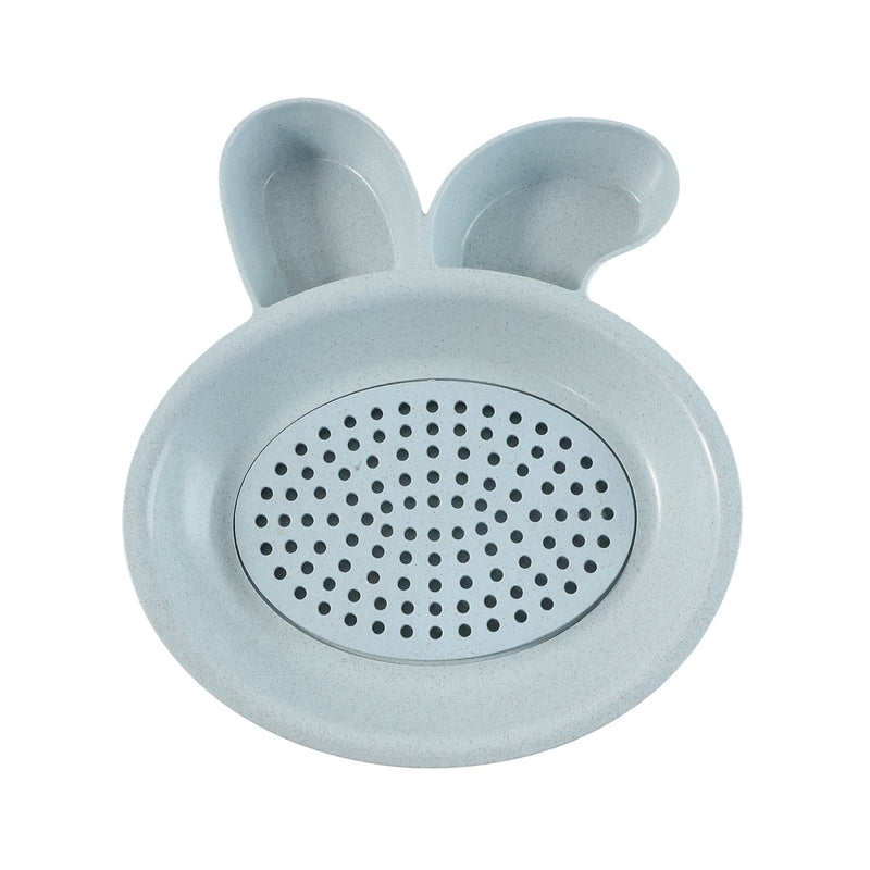 Dumpling plate with strainer section and sauce compartments for organized serving