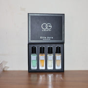 Lifestyle image of OG Beauty Luxury Perfume Gift Set with four fragrances