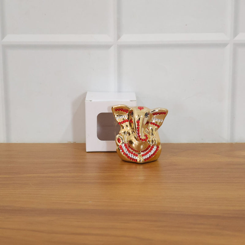 Festival gift Ganesha murti with golden decorative appearance