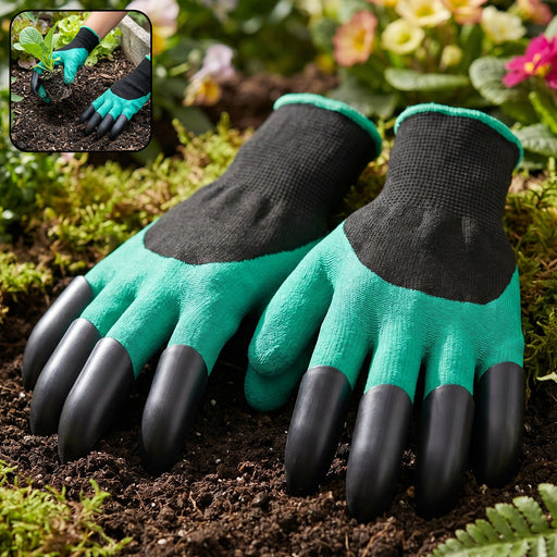Garden farming gloves with claw fingertips for easy digging and planting