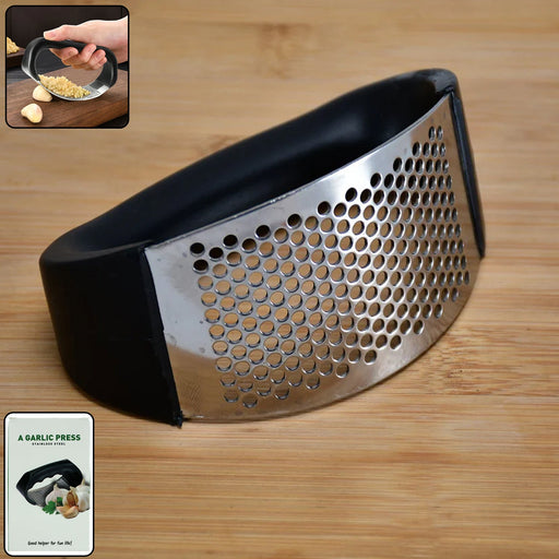 Premium curved garlic press crusher for effortless garlic crushing