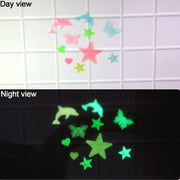 Radiant glow moon and star wall decals illuminating a child's room, fostering a calming bedtime routine.