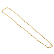 Stylish gold tone long bead chain necklace for versatile daily wear