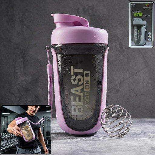 Leak proof gym shaker bottle with mixing ball
