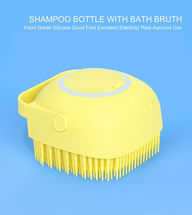 SILICONE MASSAGE BATH BODY BRUSH WITH SHAMPOO DISPENSER