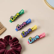 Barrette set with stylish text decorative hair clips
