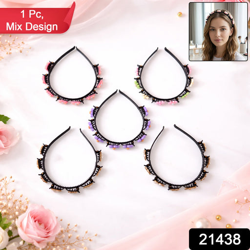 Decorative floral bead hairband for women and girls