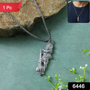 Front view close-up of the Hanuman Ji pendant, highlighting divine craftsmanship.