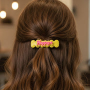 Happy bone-shaped hair clips set showcasing bright, playful accessories for kids