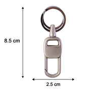 Heavy-duty metal keychain with secure locking carabiner