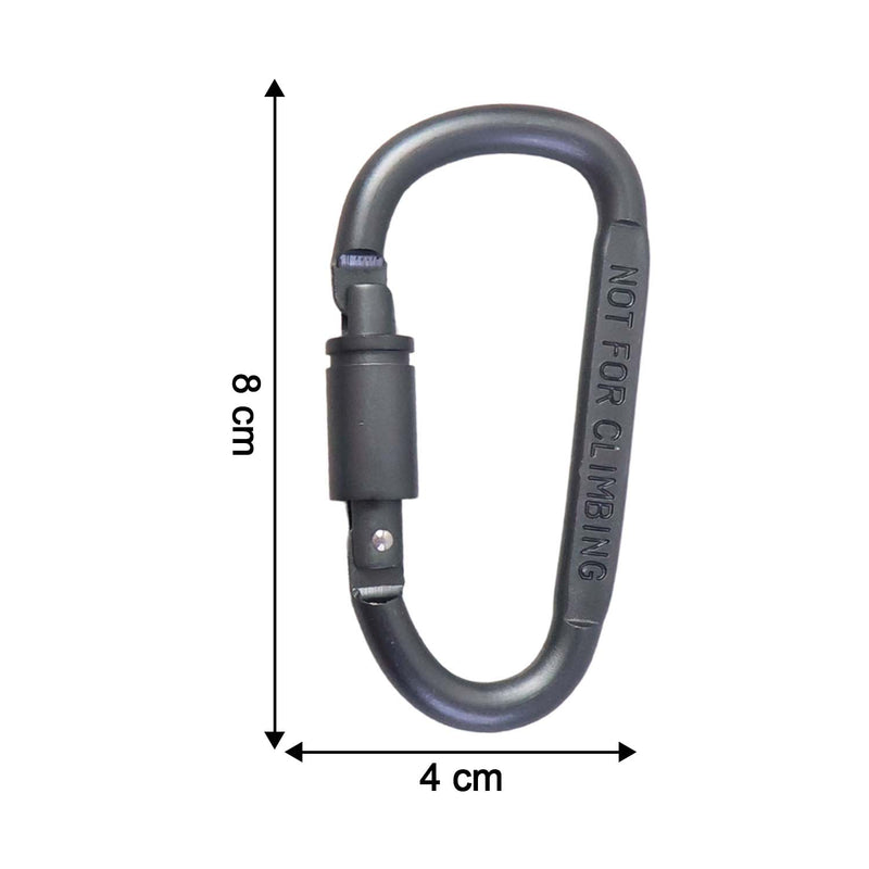 Compact metal utility clip carabiner with screw lock