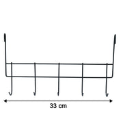 Space saving metal hook rack for doors