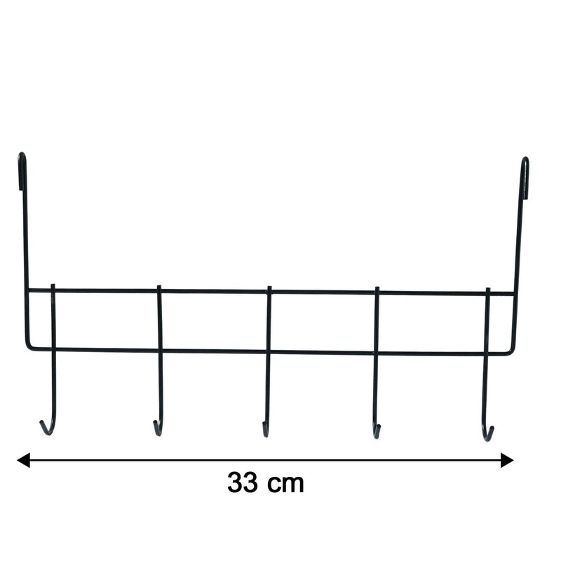 Space saving metal hook rack for doors