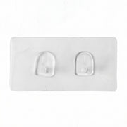 Transparent dual hook adhesive wall mount