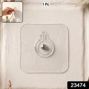 Clear adhesive wall hook suitable for bathroom and kitchen use