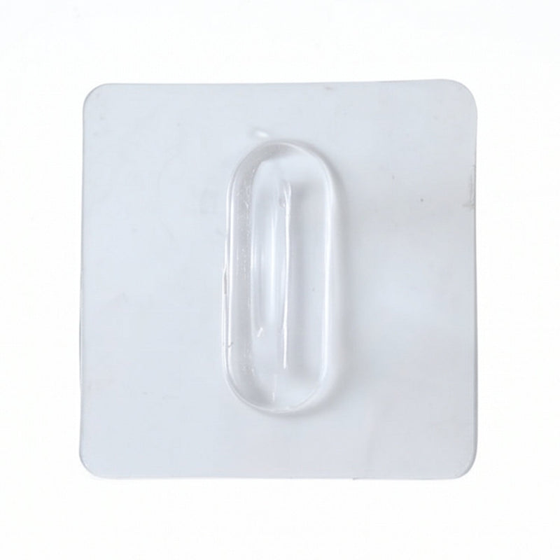 Self-adhesive transparent loop wall hook for home organization