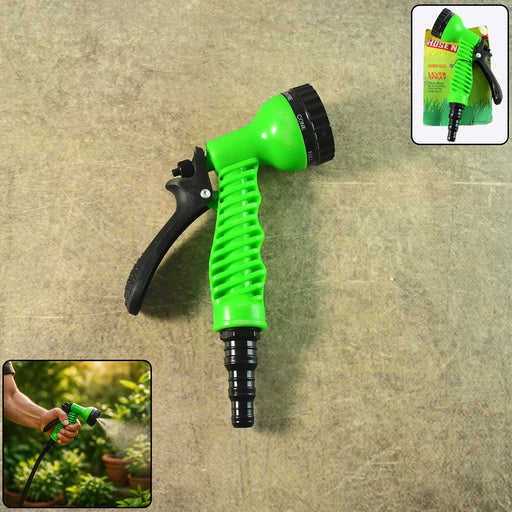 Front view of ergonomic garden hose spray nozzle with flow control