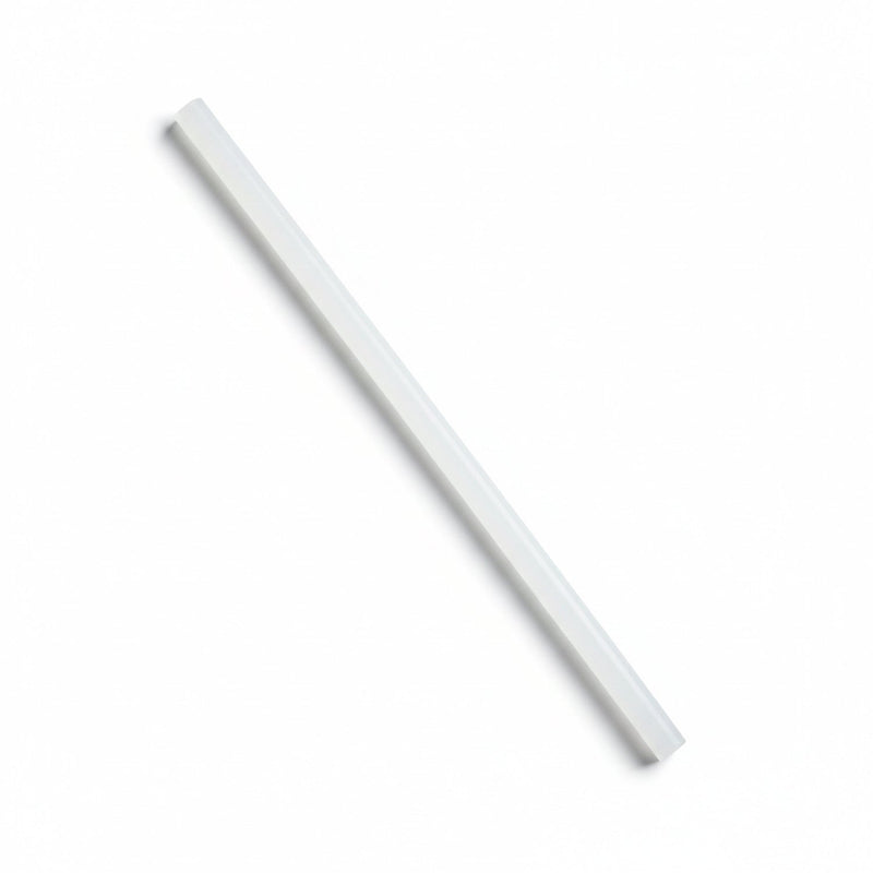 Transparent hot glue stick designed for craft projects and repairs