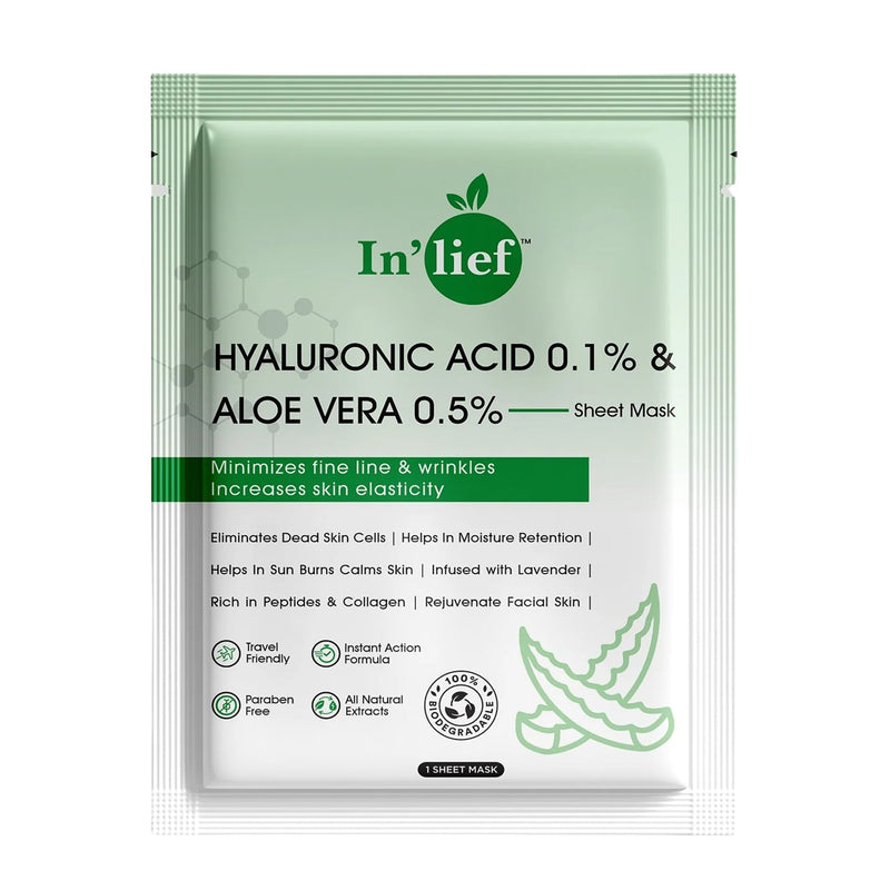 Post-sun soothing facial mask with aloe vera and hyaluronic acid