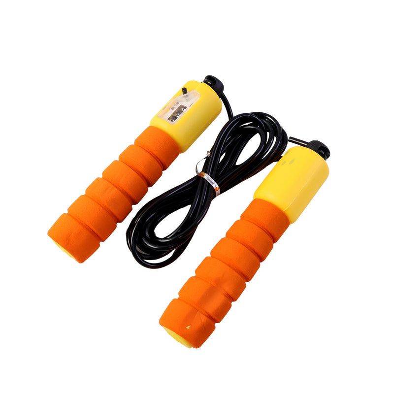 Lightweight adjustable fitness jump rope used in gym environment