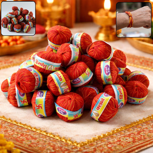 48-piece set of sacred cotton threads for pooja rituals and religious ceremonies