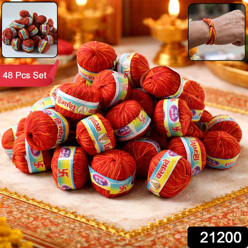 Roll set of traditional pooja kalawa sacred cotton thread for ritual use