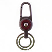 Keyholder with dual rings and locking carabiner clip attached to belt loop