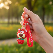Stylish cartoon key ring with bear figure and clip