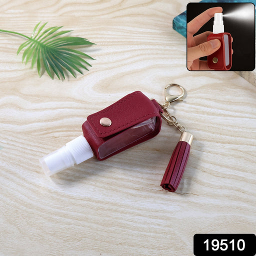 Portable hand sanitizer holder keychain with refillable transparent bottle and tassel