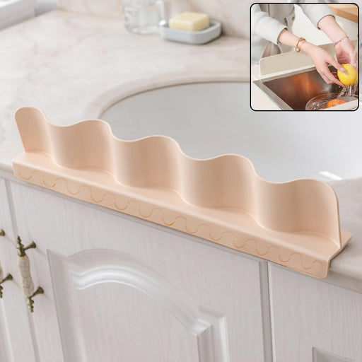 Flexible Kitchen Sink Splash Guard installed to prevent water splashes
