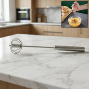 Stainless steel rotary whisk for efficient kitchen mixing