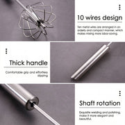 Manual push whisk blender for efficient kitchen tasks