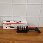 Kitchen sharpener tool in use enhancing cutting performance