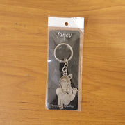 Indian religious metal keychain with Lord Krishna design