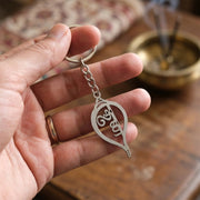 Spiritual Krishna shankh engraved keychain