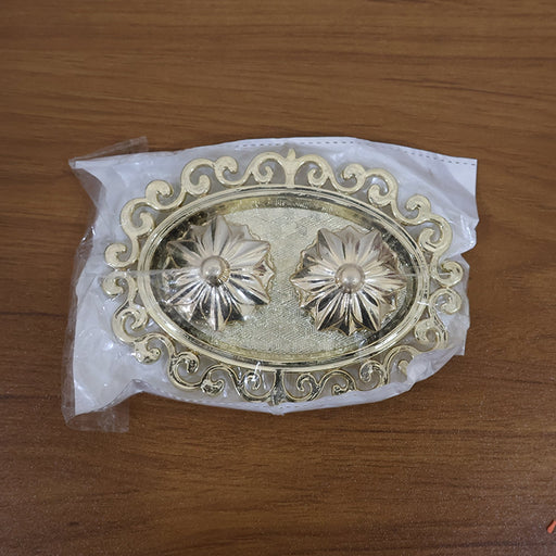 Gold-tone decorative kumkum dish with floral patterns and easy clean surface