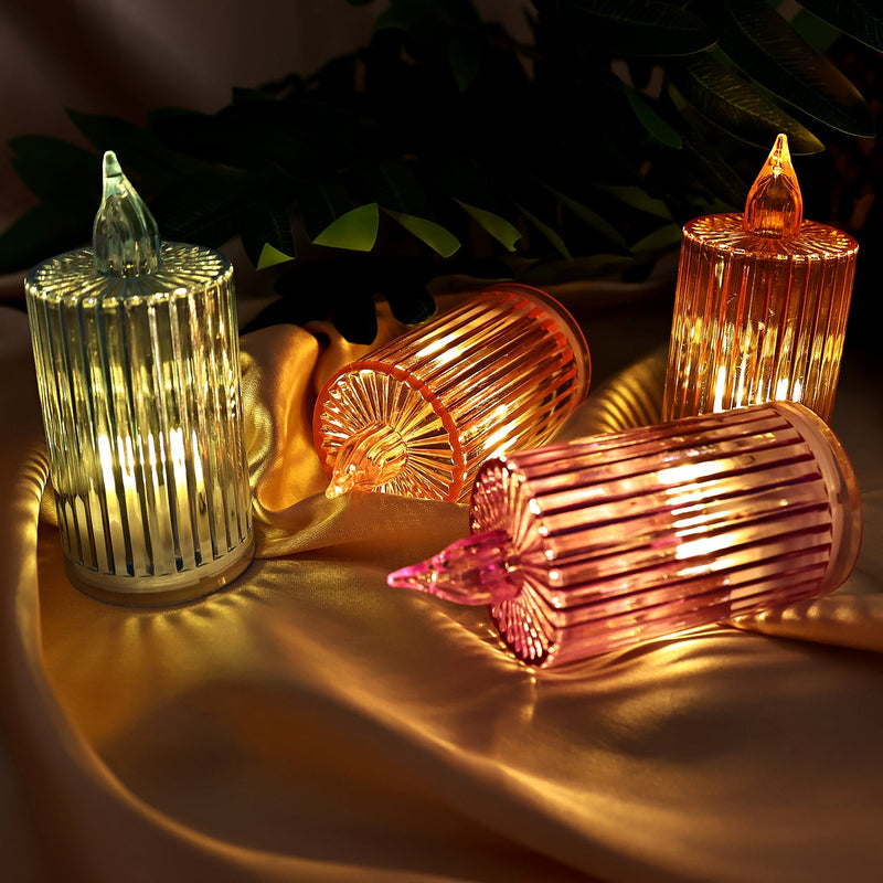 Decorative LED flameless candle emitting safe warm light