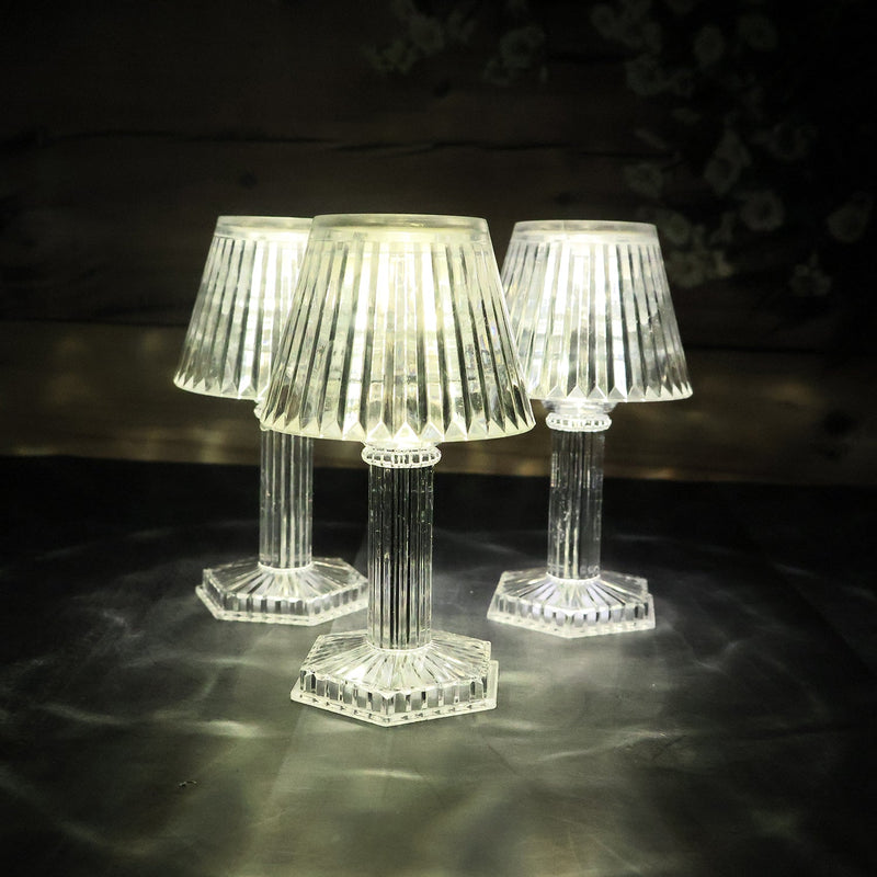 Elegant crystal LED table lamp providing soft ambient light