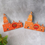 Handcrafted Shubh Labh Ram Temple idol image associated with the spiritual theme of the wall sticker.