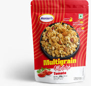 Nutritional information and ingredient list for Maniarr's healthy Tomato Roasted Multigrain Mixture.