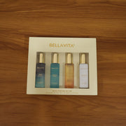 Portable luxury perfume set with four scents, ideal for on-the-go gifting