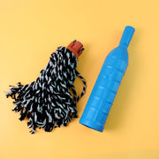 Side view of the Cotton Mop Refill, highlighting its sturdy plastic handle grip.