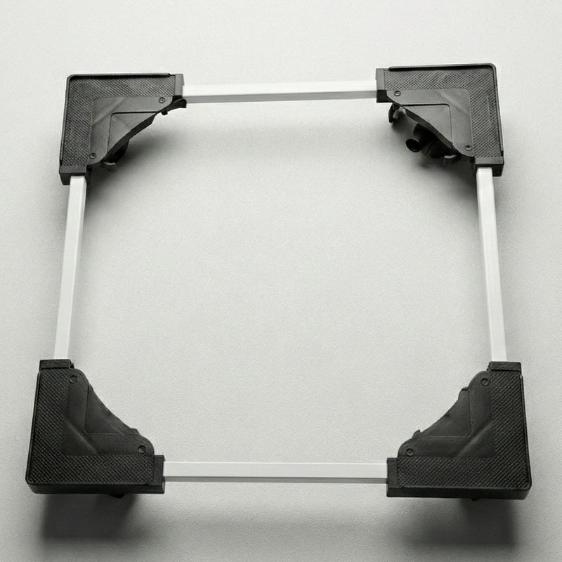 Adjustable appliance stand elevating a washing machine in a laundry area