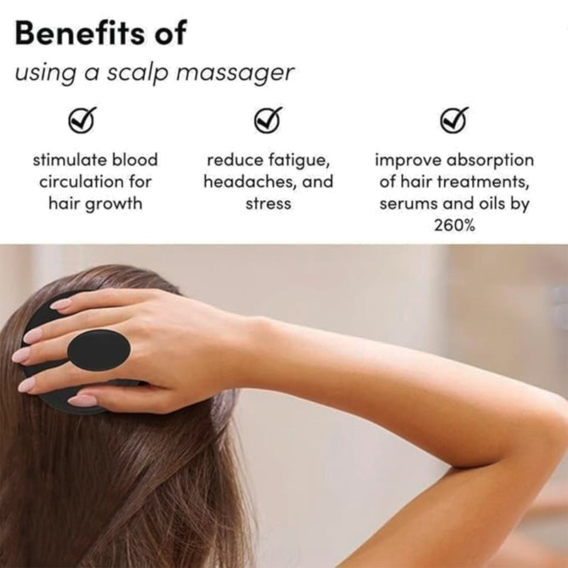 Durable plastic scalp shampoo brush with silicone bristles for effective cleansing