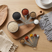 Measuring cups being used in a kitchen environment