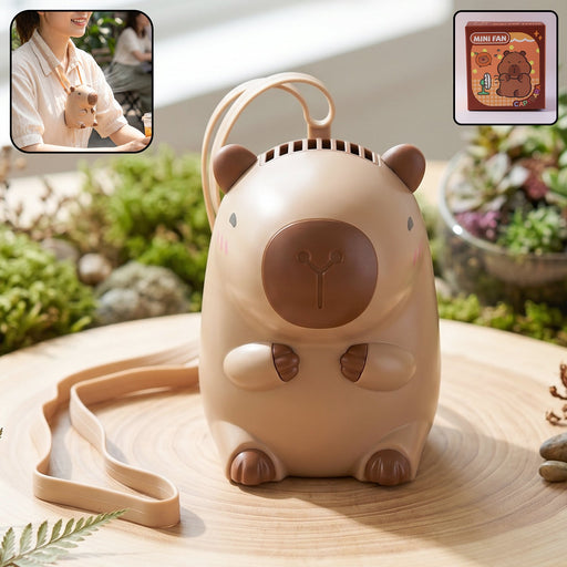Cute bear shape portable mini fan ideal for travel and outdoor use