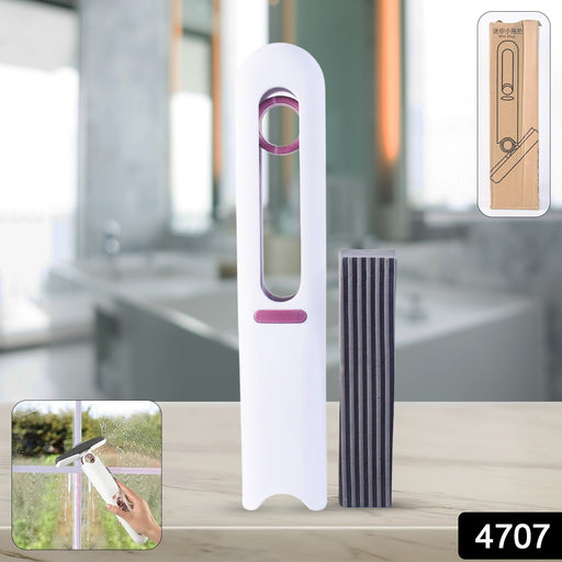 The portable self-squeeze mini mop showcasing its compact design from an angled view.