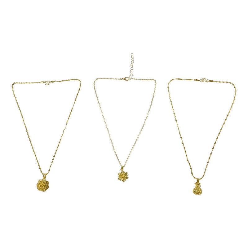 Decorative floral gold finish necklace for festive wear