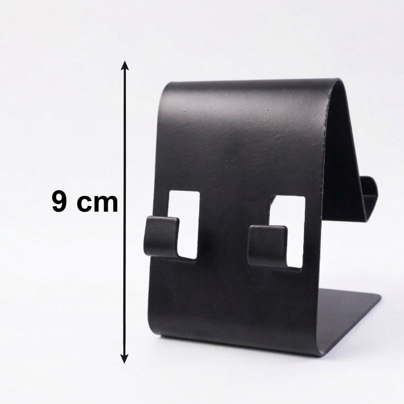 Fully collapsed black foldable metal mobile stand
