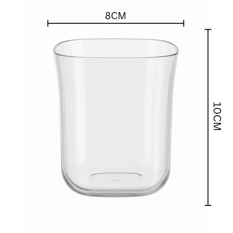 Clear plastic mojito glasses designed for casual and festive use